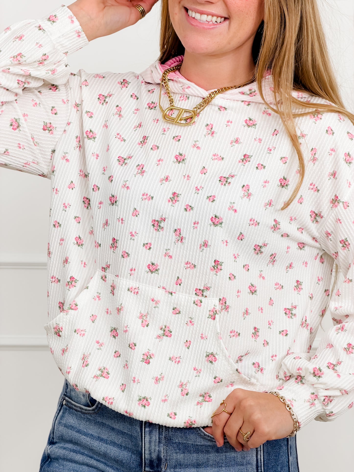 Floral Print Urban Ribbed Long Sleeve Top