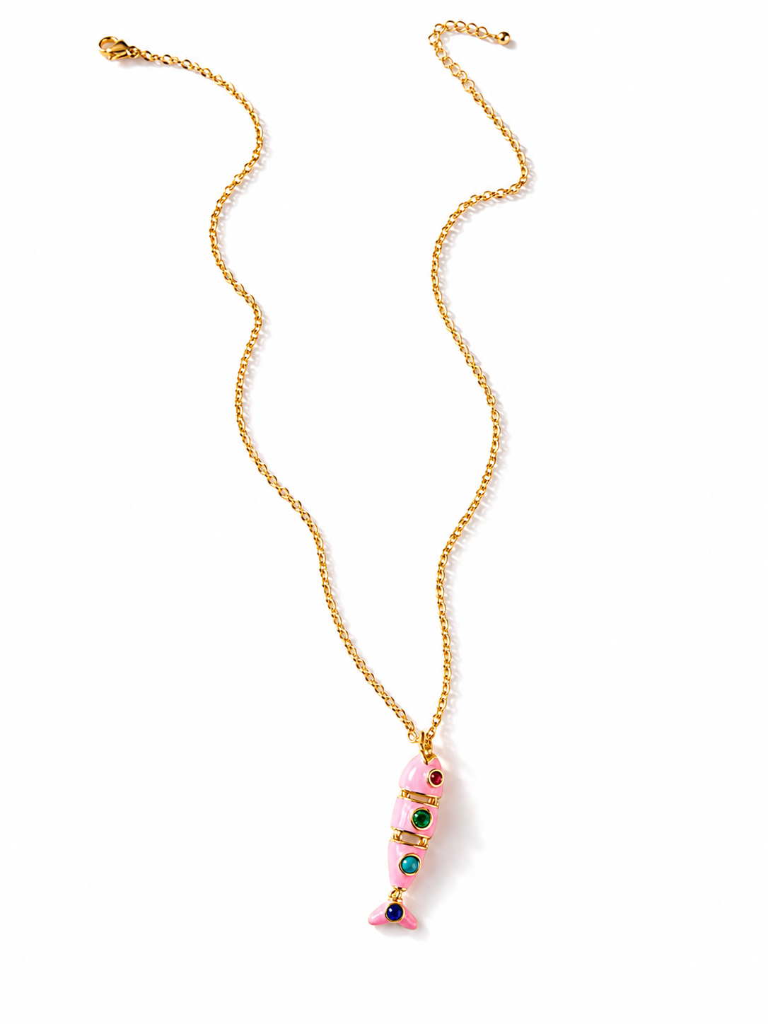 The Sardinia Crystal Pave Fish Necklace