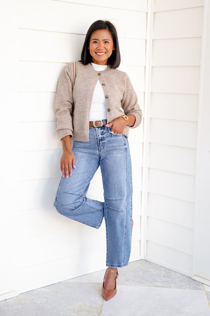 Restock! Vervet The Victoria High Rise Medium Wash Barrel Jeans