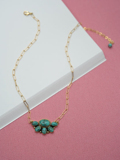 BOHO SOL Brass Small Chunky Half Cluster Necklace
