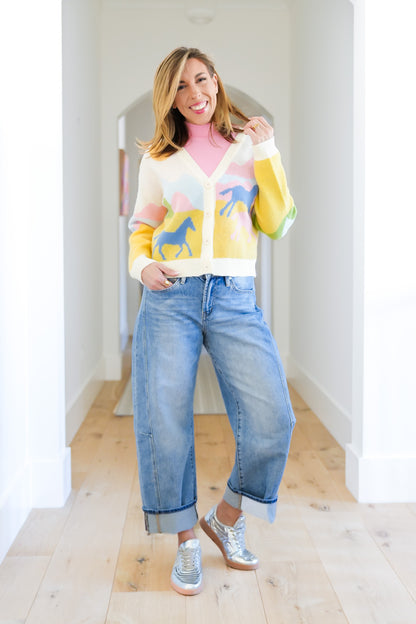 Western Theme Long Sleeve Button Down Cardigan