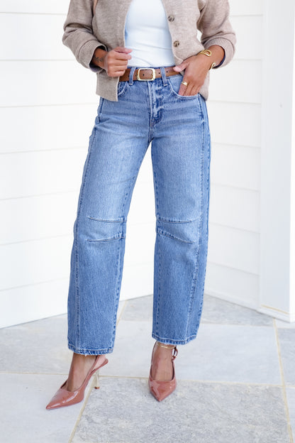 Restock! Vervet The Victoria High Rise Medium Wash Barrel Jeans