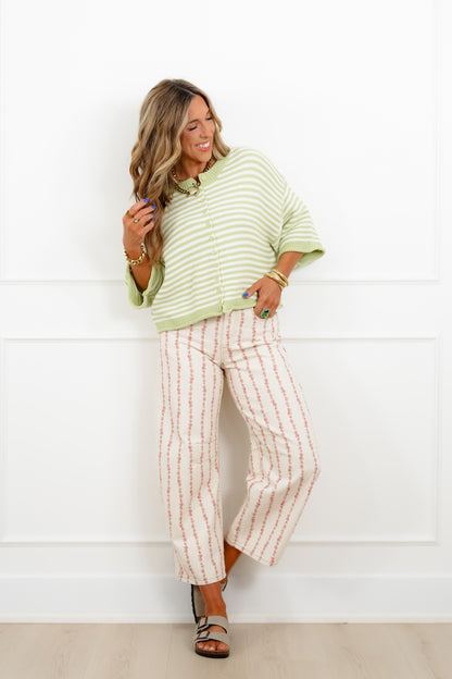 Floral Print Relaxed Barrel Pants