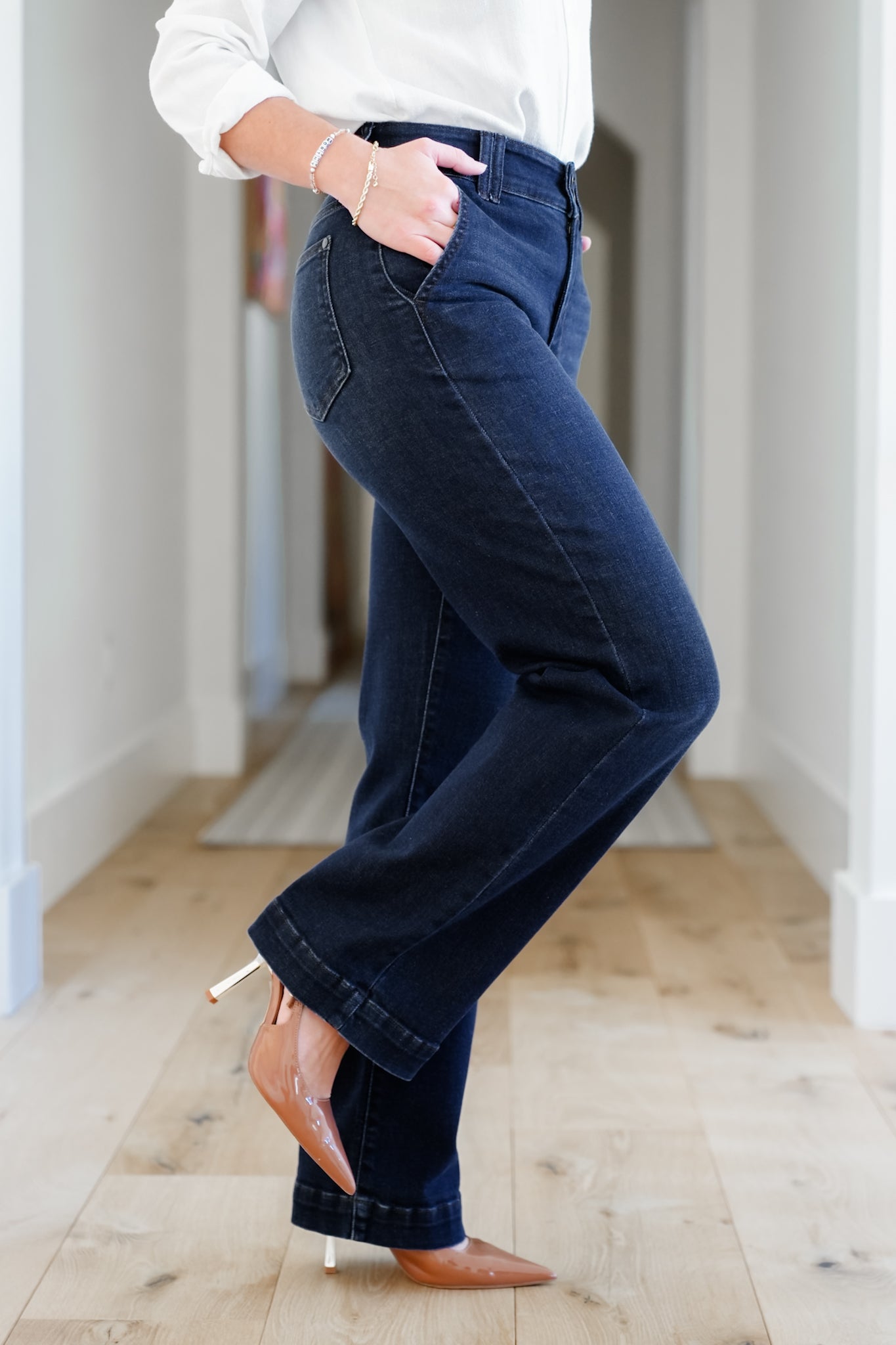 Judy Blue The Everly Trouser Dark Wash Trouser Wide Leg Jeans