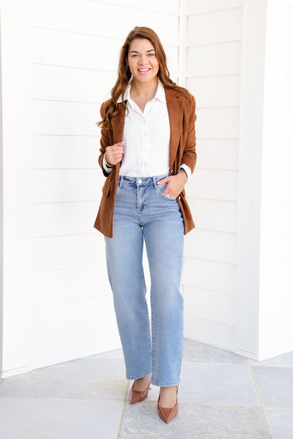 Risen Enchanted High Rise Light Wash Cuffed Barrel Jeans