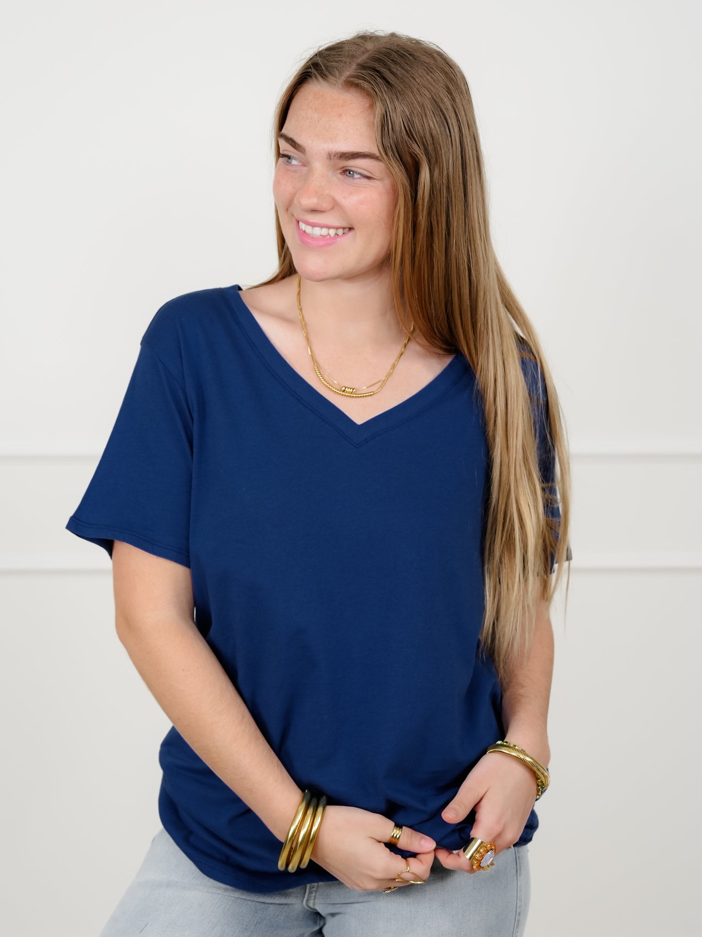Door Buster! Plus/Reg Zenana Cotton Short Sleeve V Neck Tee