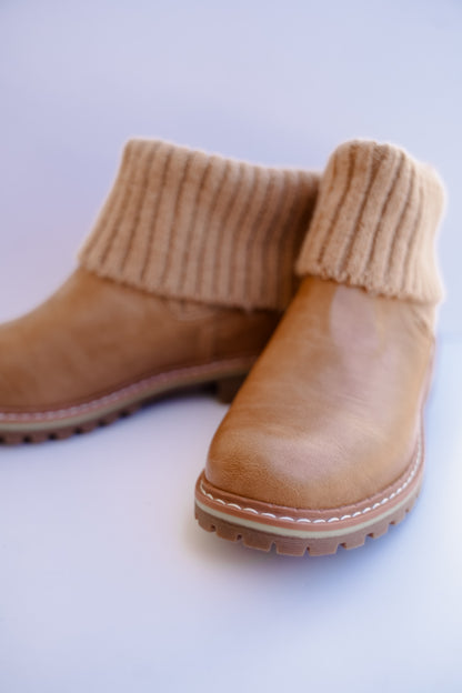 Corky's "Quiver" Vegan Leather Ankle Booties with Sweater Cuff