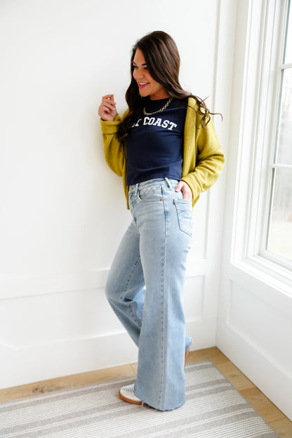 Judy Blue High Rise Medium Wash Retro Wide Leg Jeans