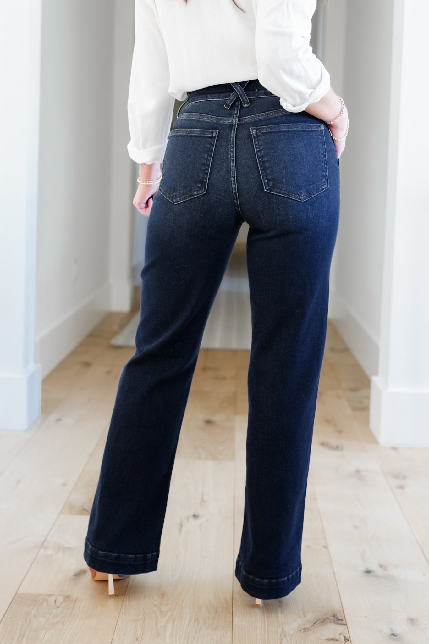 Judy Blue The Everly Trouser Dark Wash Trouser Wide Leg Jeans