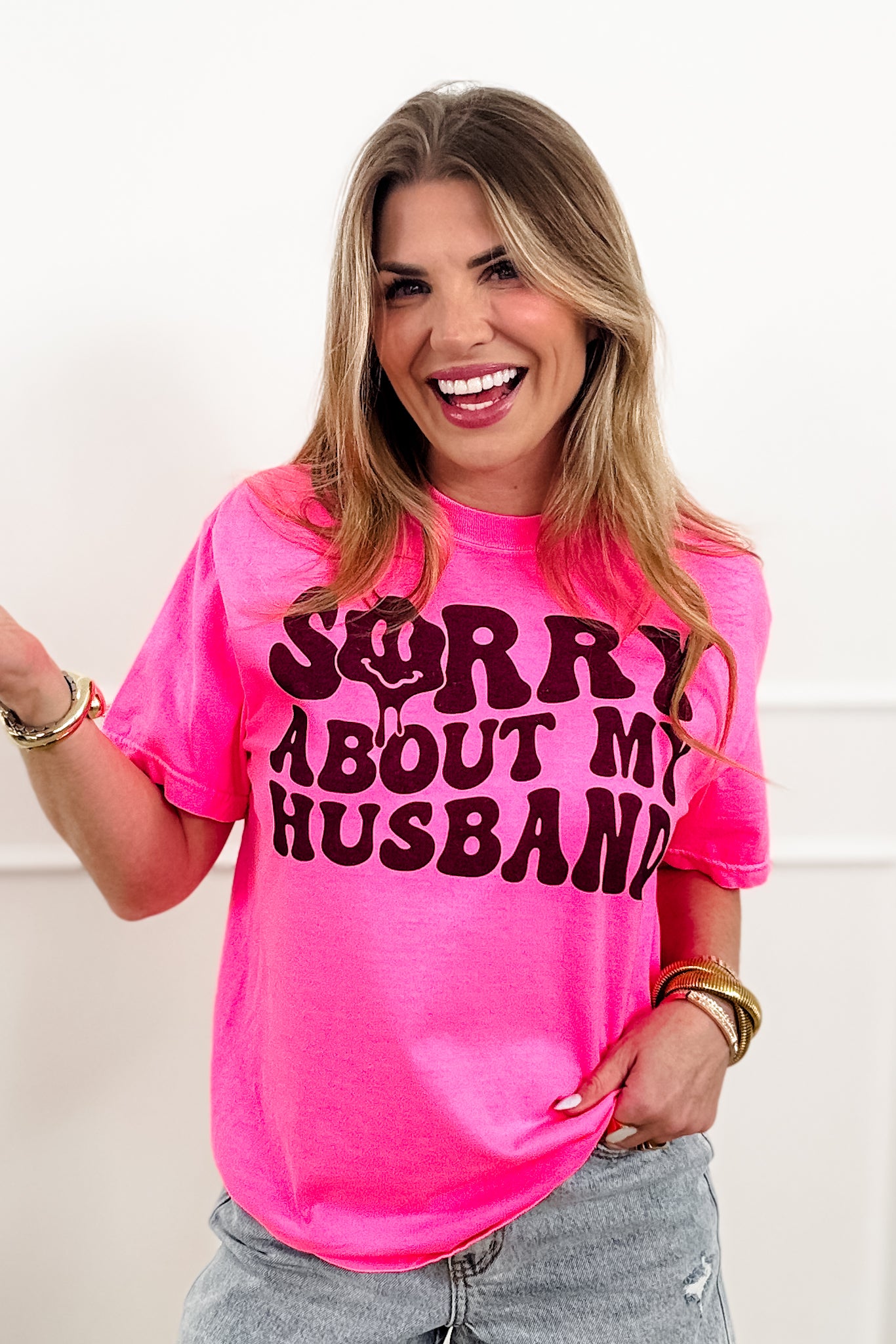Plus/Reg Short Sleeve "Sorry About My Husband" Graphic Tee