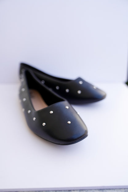 Corky's "Don't Be Rude" Studded Vegan Leather Ballet Flats