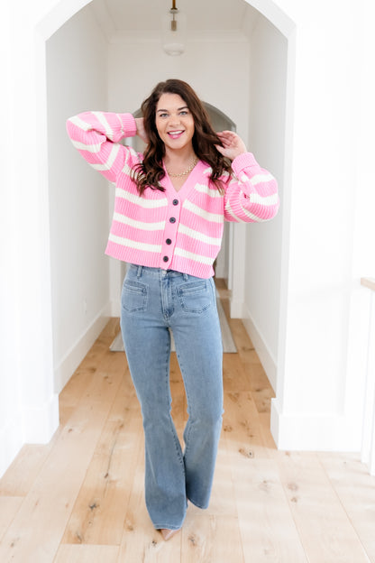 Judy Blue High Rise Medium Wash Flare Jeans with Front Patch Pockets