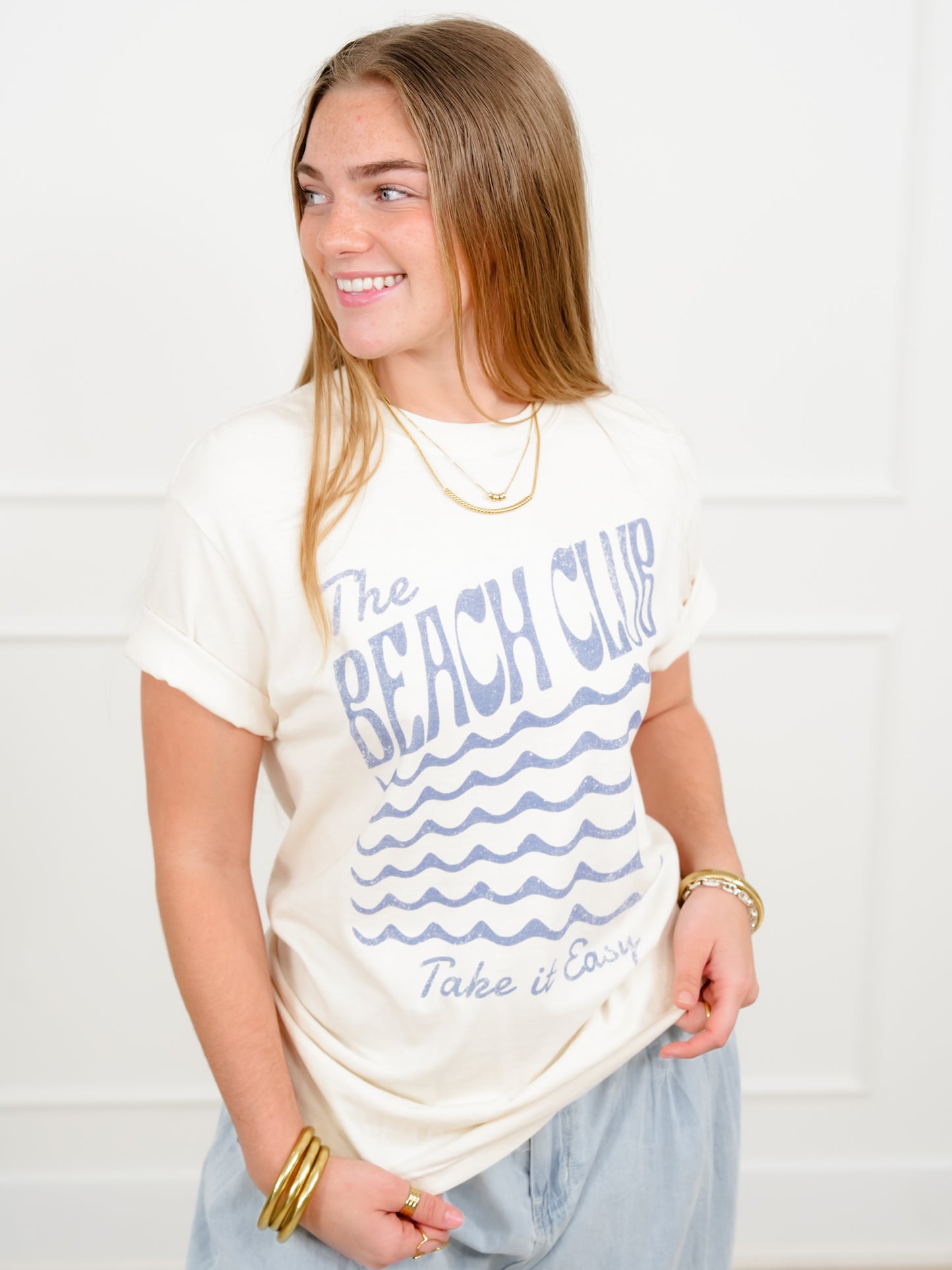 Plus/Reg Short Sleeve "The Beach Club" Graphic Tee