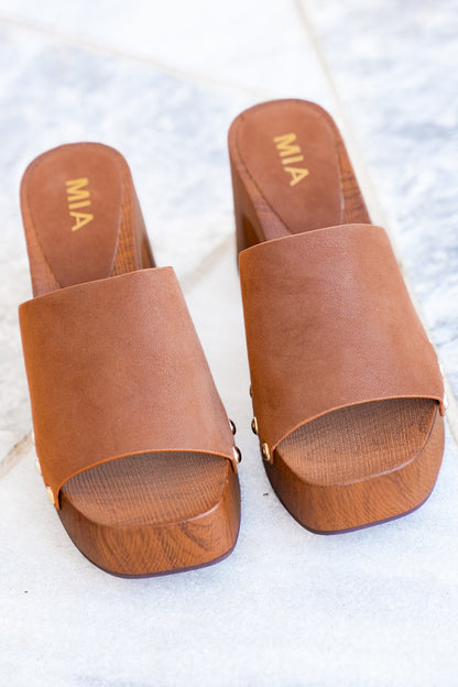 MIA Slip On Studded Heeled Clog Sandal