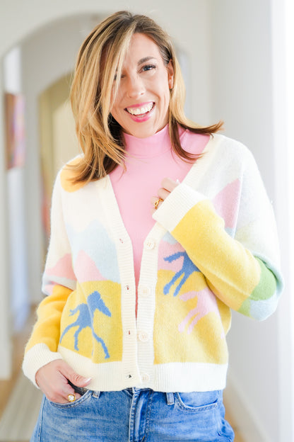 Western Theme Long Sleeve Button Down Cardigan