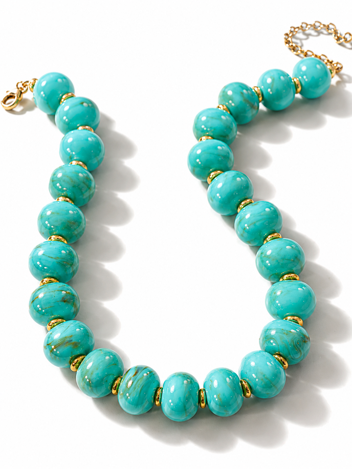 Gemelli Chunky Marble Beaded Necklace