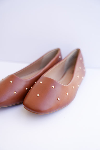 Corky's "Don't Be Rude" Studded Vegan Leather Ballet Flats