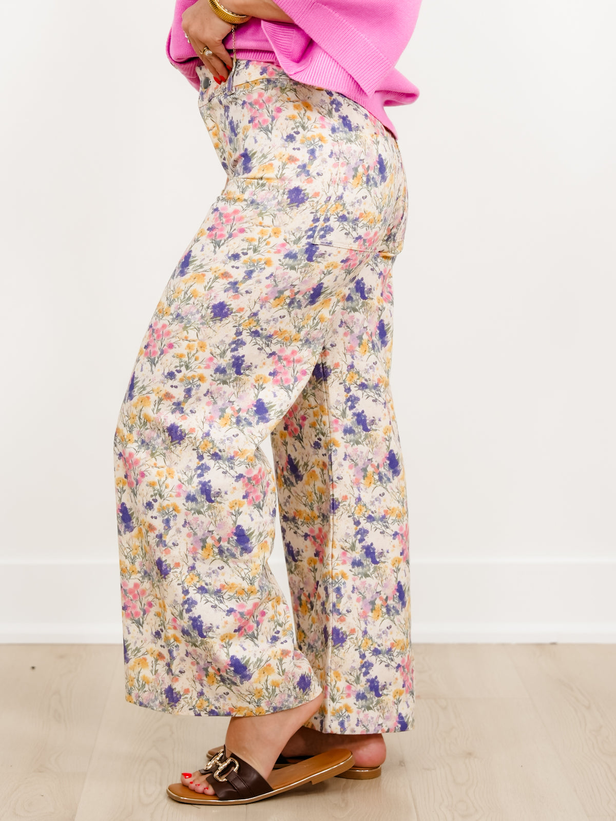 Floral Print High Waist Wide Leg Pants