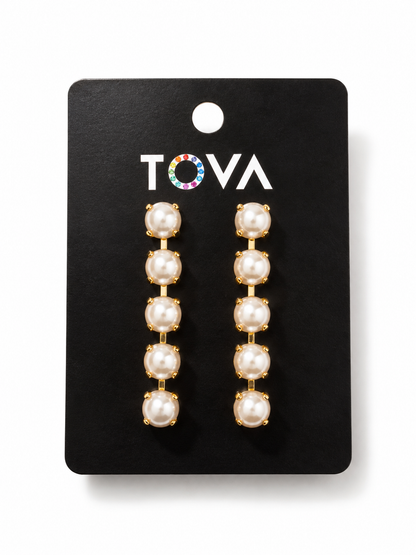 TOVA Oakland Drop Earrings In Pearls