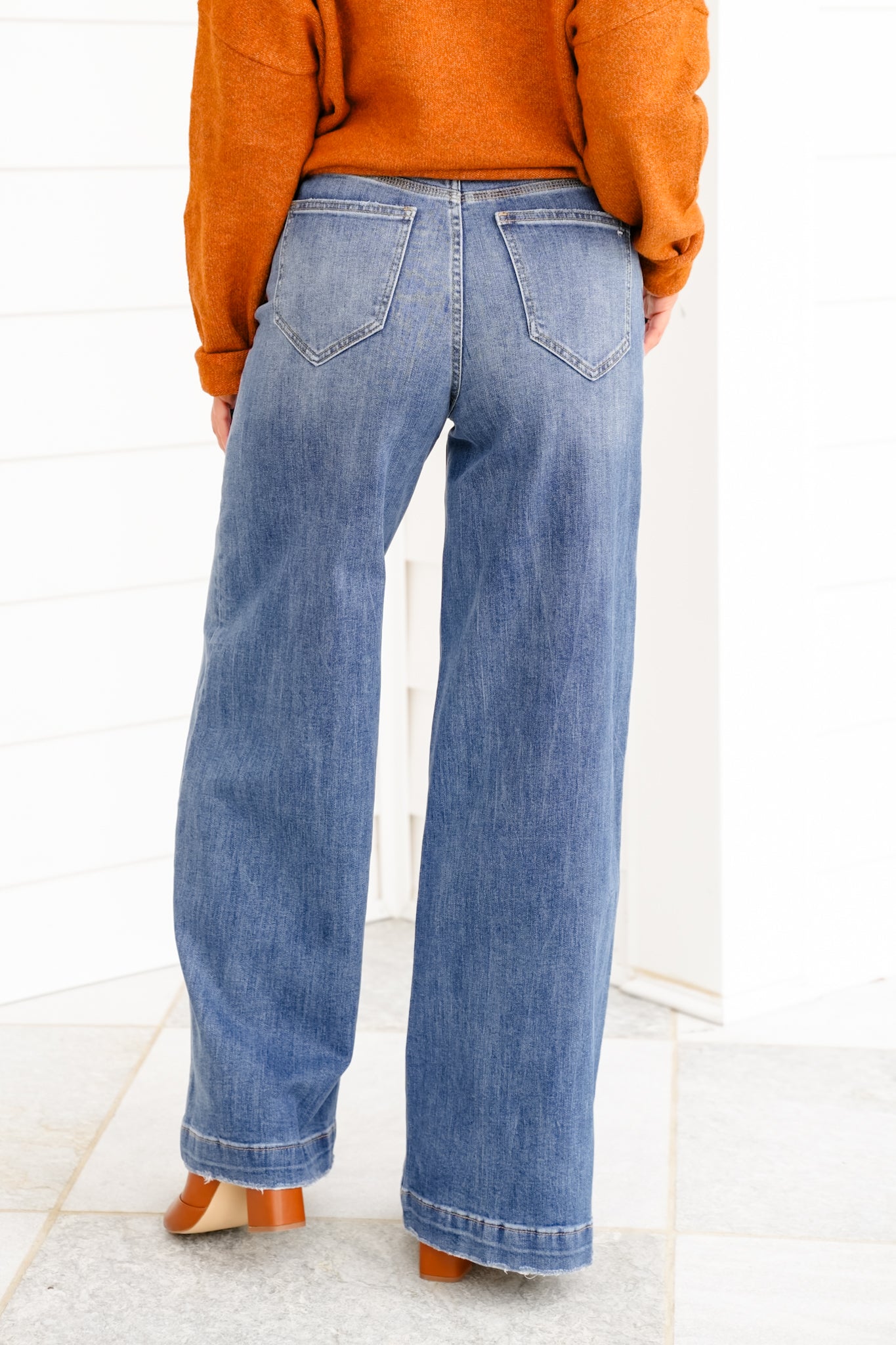 Mica High Rise Medium Wash Wide Leg Jeans