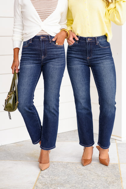 J21 Eleven By Risen High Rise Dark Wash Straight Leg Jeans