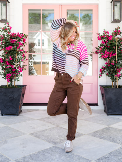Judy Blue High Rise Mahogany Aurora Weekender Jeans With Knee Darts