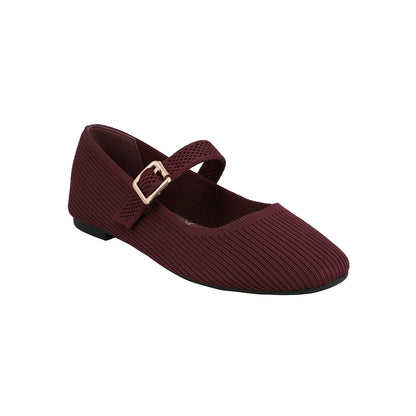 MIA Ribbed Knit Mary Jane Ballet Flats