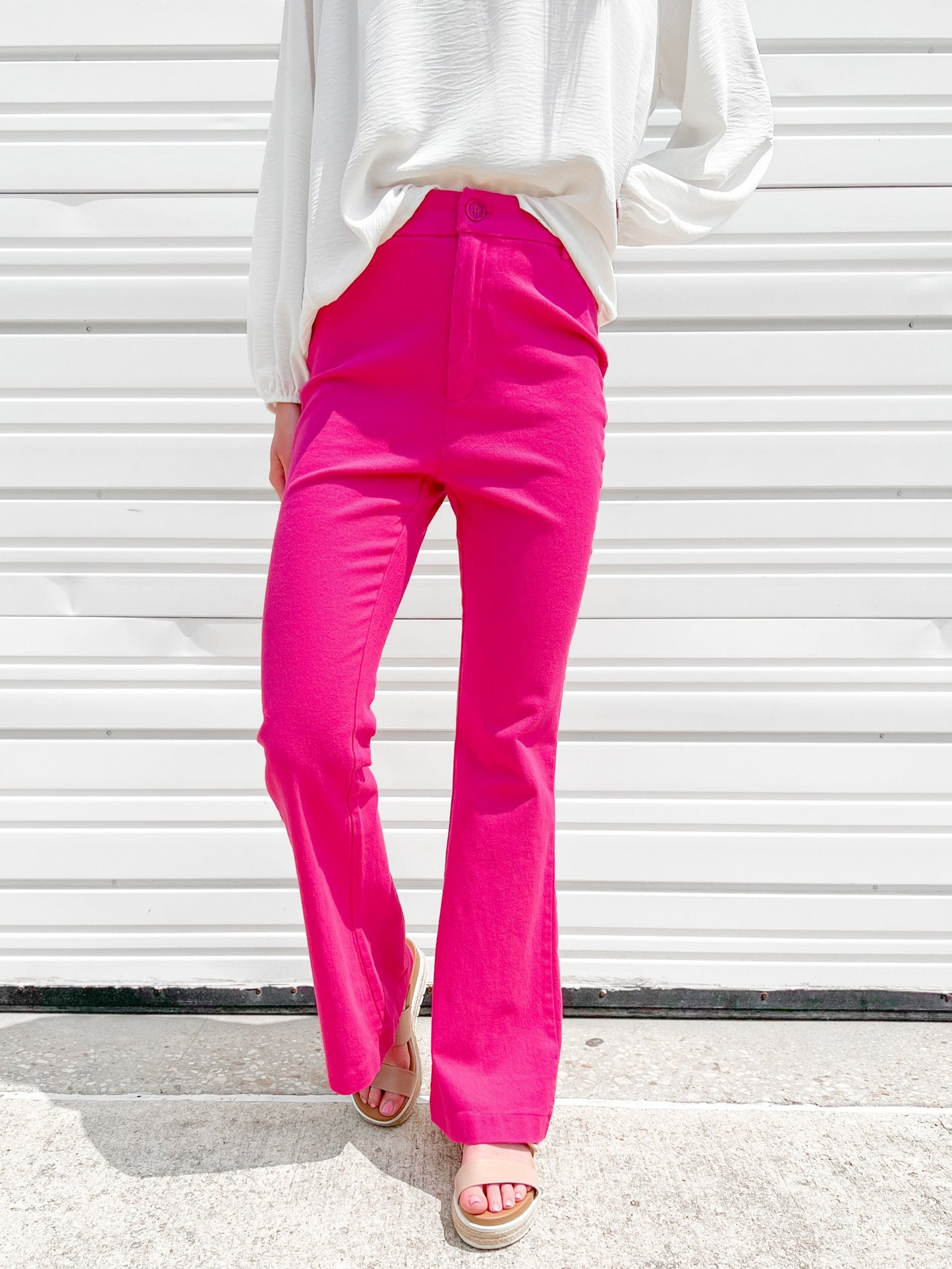 Solid Leg Pants With Back Pocket Detail (Multiple Colors)