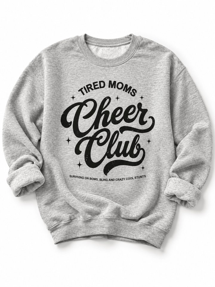 Plus/Reg Long Sleeve "Tired Moms Cheer Club" Graphic Sweatshirt - Freckled Poppy