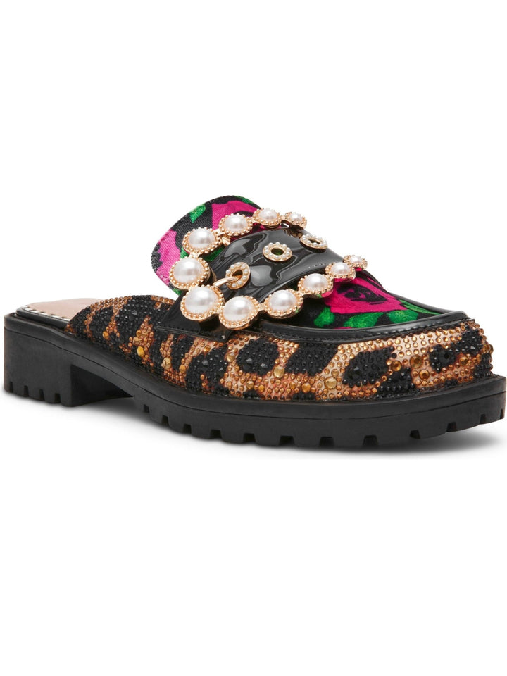 Betsey Johnson Embellished Leopard Platform Mule - Freckled Poppy