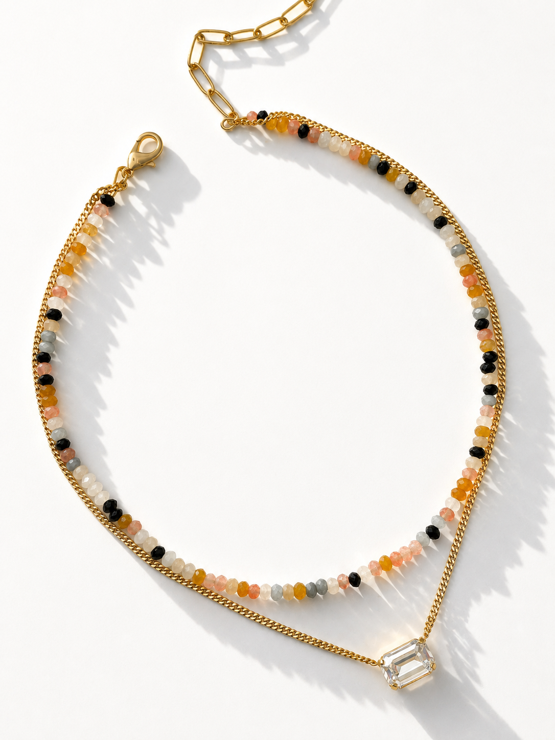 TOVA Tay Layered Beaded Pendant Necklace