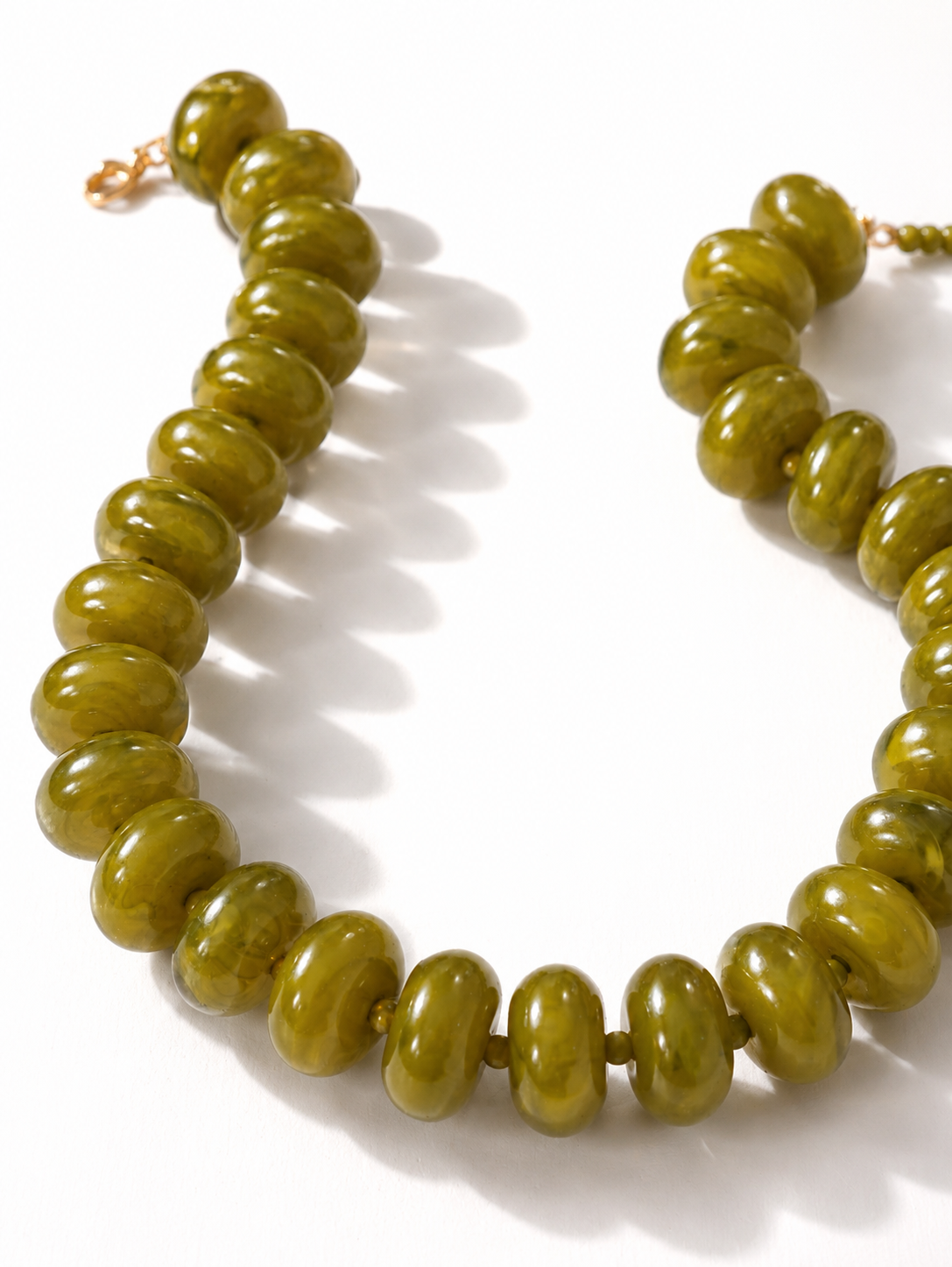 Gemelli Bailey Olive Green Beaded Necklace