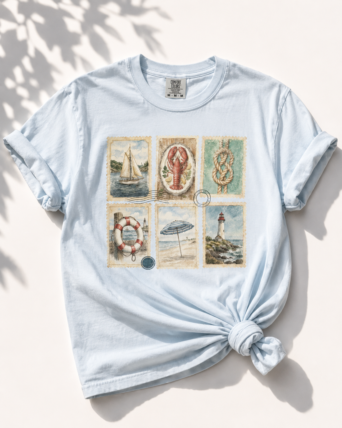 Plus/Reg Short Sleeve Coastal Print Graphic Tee
