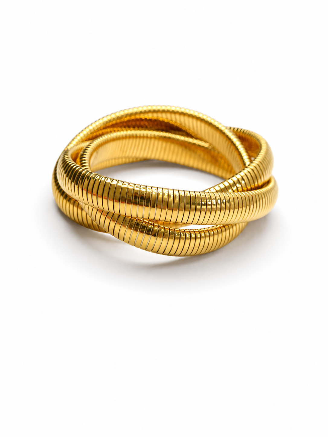 Golden Serpent Coil Bracelet