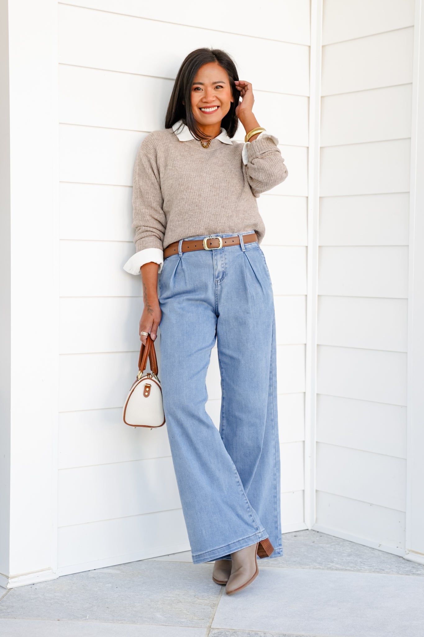 Risen The Windsor Relaxed Waist Wide Leg Jeans – Freckled Poppy