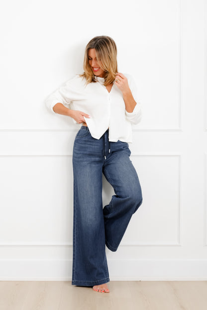 Judy Blue High Rise Dark Wash Palazzo Jeans