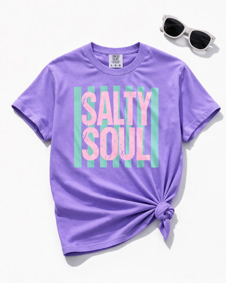 Plus/Reg Short Sleeve "Salty Soul" Graphic Tee