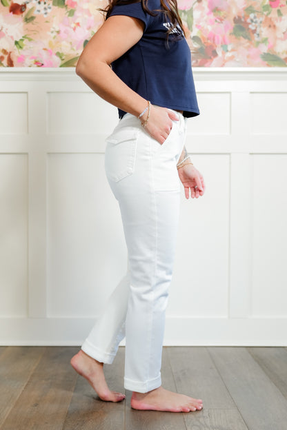 Judy Blue High Rise White Aurora Weekender Jean