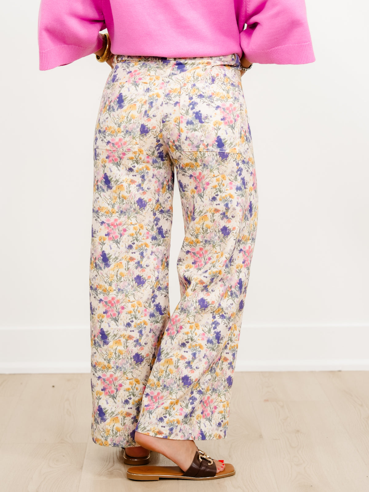 Floral Print High Waist Wide Leg Pants