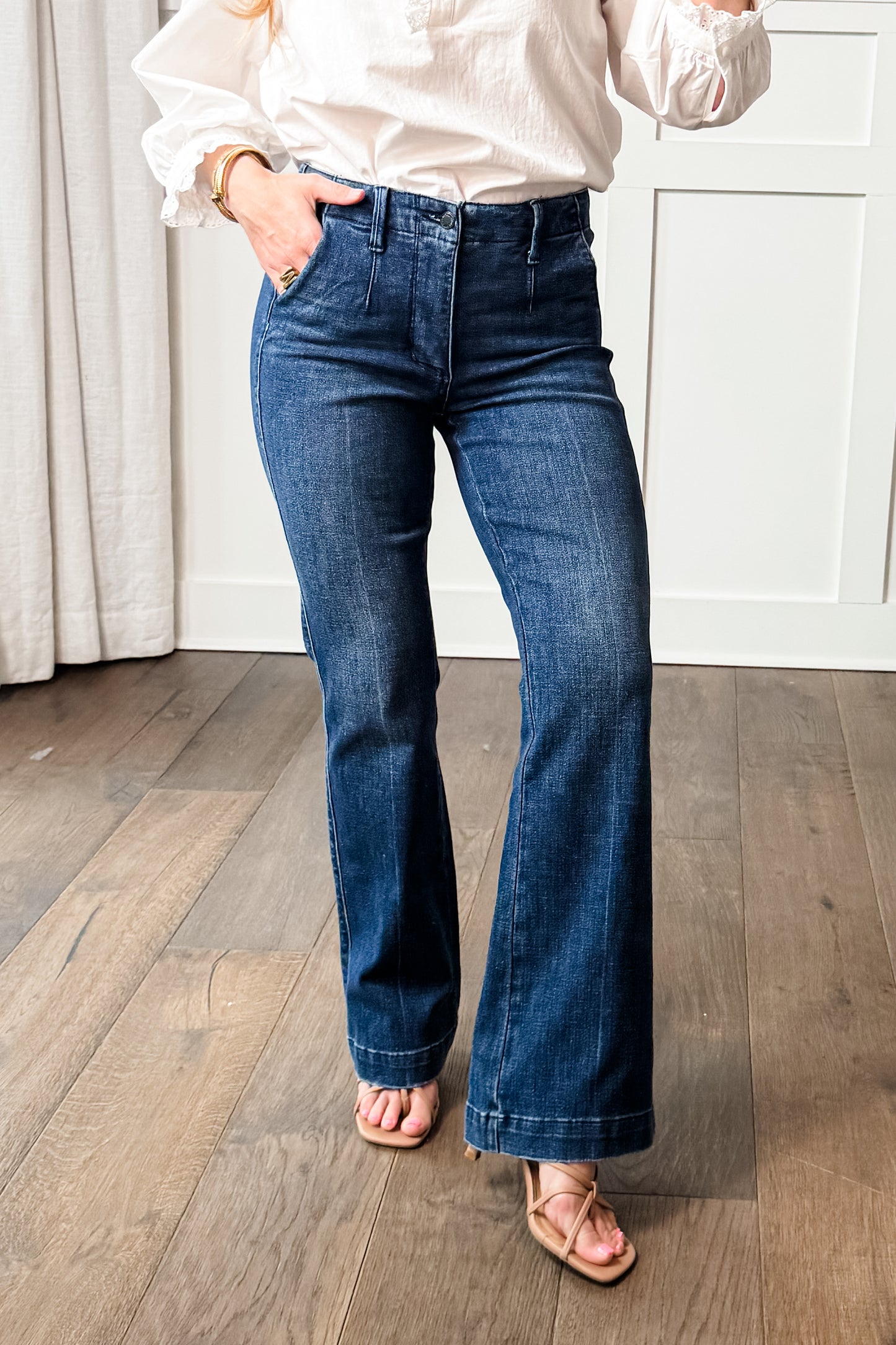 Judy Blue The Sutton Mid Rise Dark Wash Tummy Control Bootcut Trouser Jeans