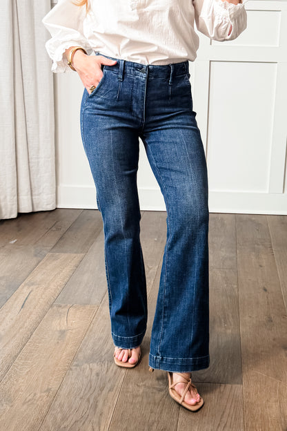 Judy Blue The Sutton Mid Rise Dark Wash Tummy Control Bootcut Trouser Jeans