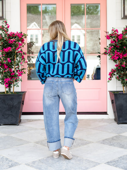 Restock! Mica The Trend Setter High Rise Light Wash Barrel Jean with Cuffed Hem