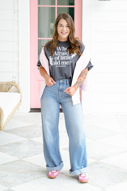 Plus/Reg Short Sleeve "Who's Afraid Of Little Old Me" Graphic Tee