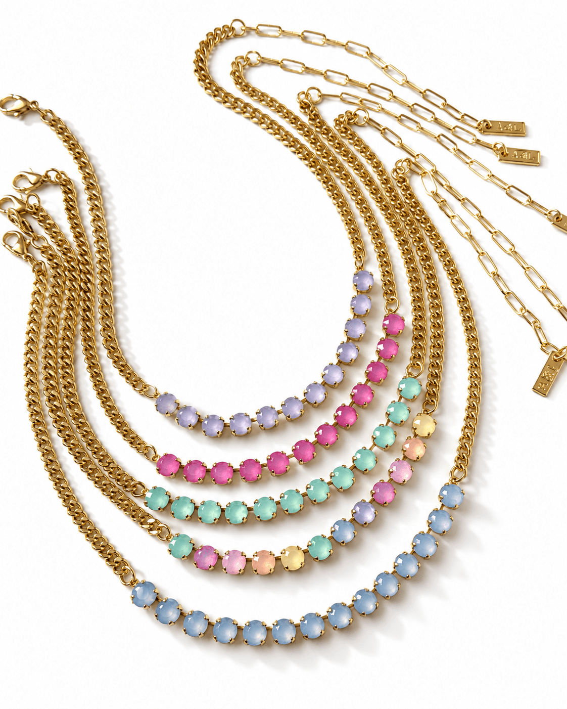 TOVA Mini Oakland Round Crystal Necklace - Freckled Poppy