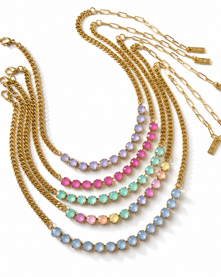TOVA Mini Oakland Round Crystal Necklace
