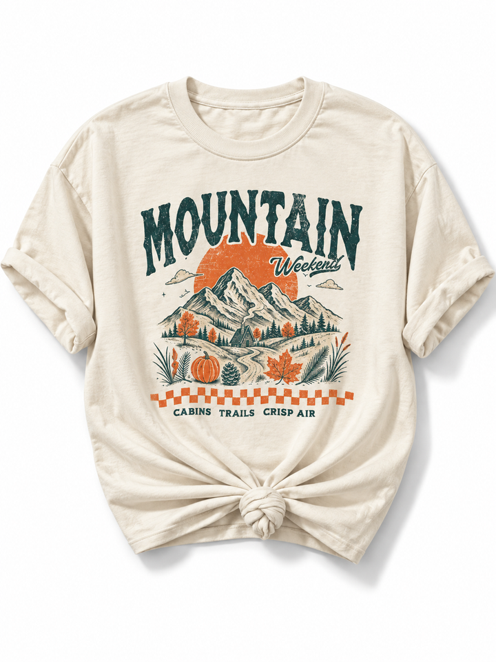 Plus/Reg Short Sleeve "Mountain Weekend" Graphic Tee