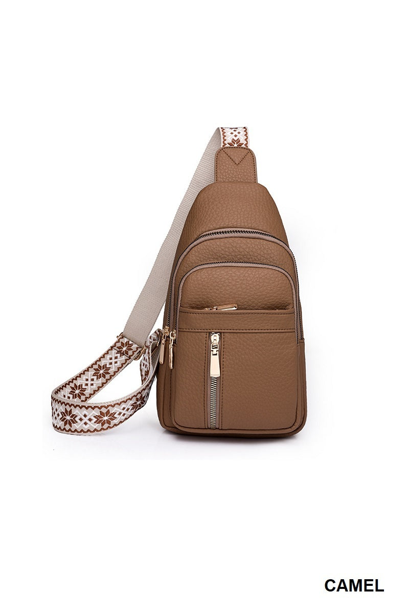 Vegan Leather Crossbody Sling Chest Pack Bag