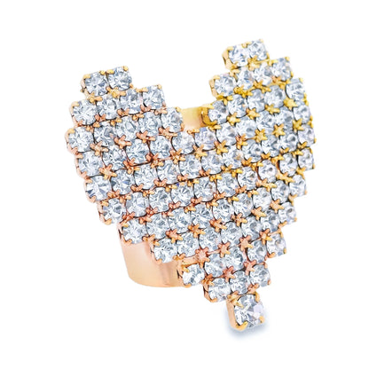 TOVA Crystal Paved Candy Heart Ring