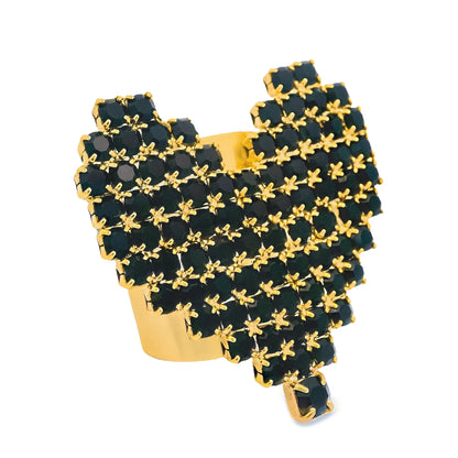 TOVA Crystal Paved Candy Heart Ring