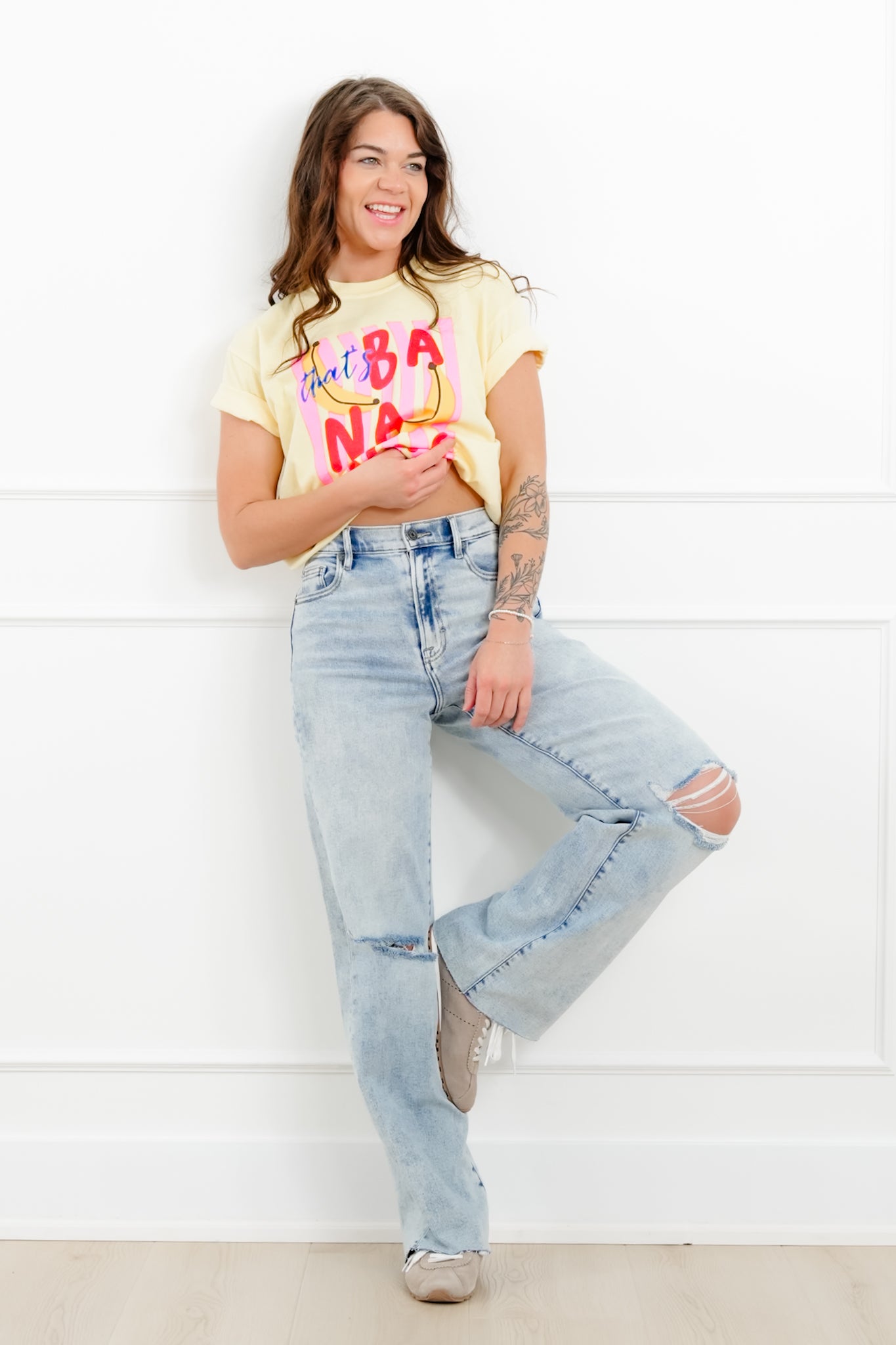 Hidden High Rise Light Wash Distressed Dad Jeans